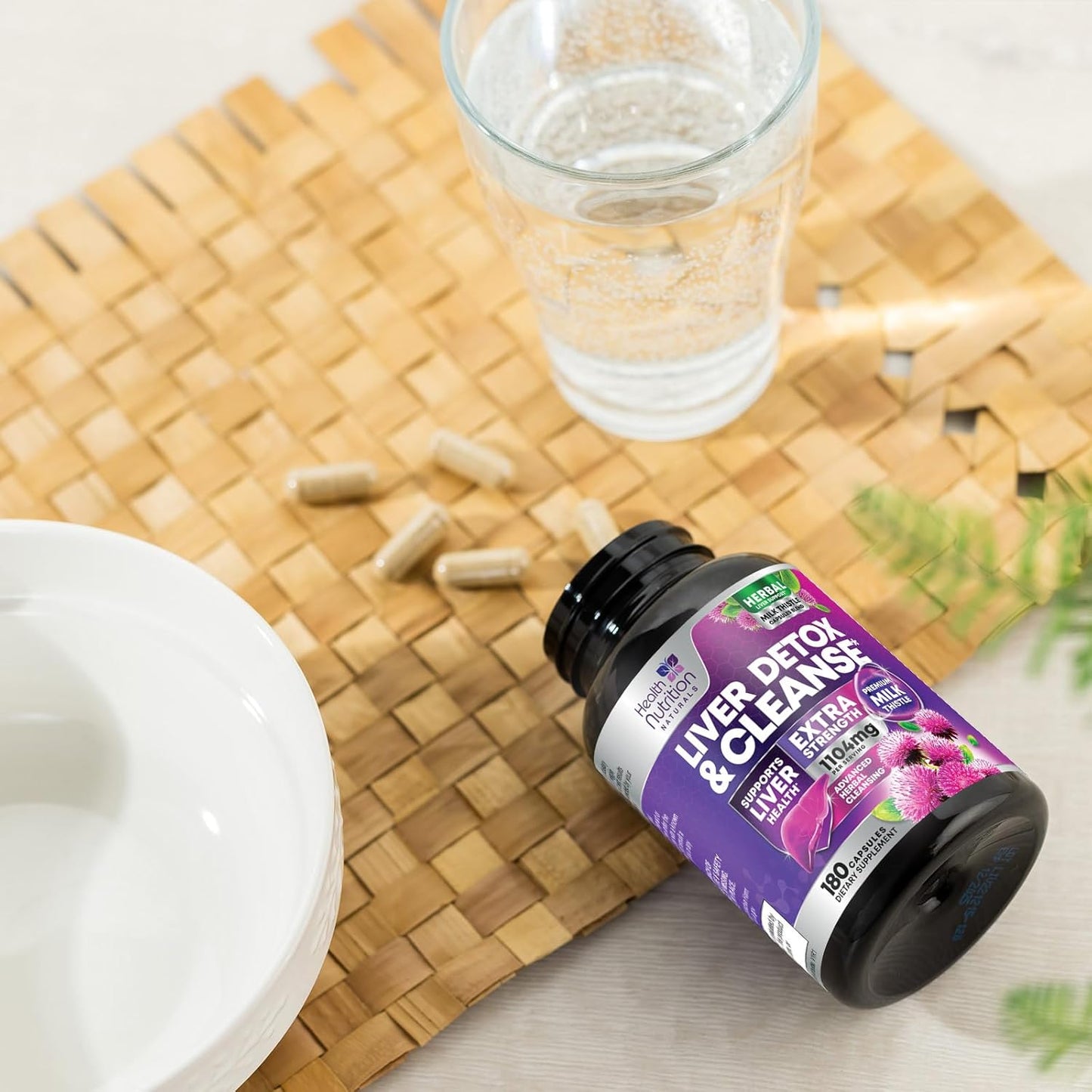 Gentle Liver Cleanse Detox & Repair Supplement with Milk Thistle, Artichoke, Dandelion - 180 Capsules