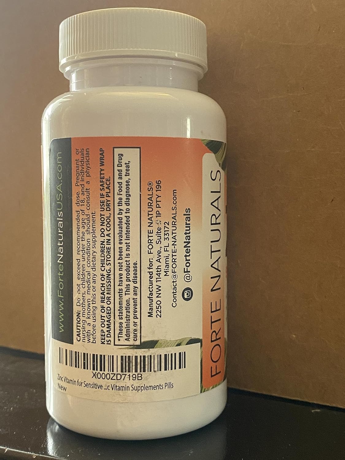 Gentle on the Stomach Vegan Zinc Supplement 50mg (100 Tablets) - Non GMO, Easy to Swallow Daily Vitamin for Adults by FORTE NATURALS