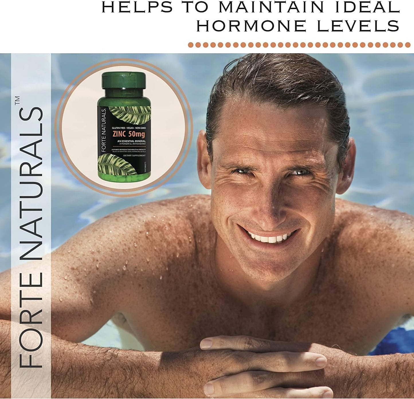 Gentle Zinc Supplements 50 mg for Sensitive Stomachs - 60 Tablets, Vegan & Non-GMO Daily Vitamins for Adults