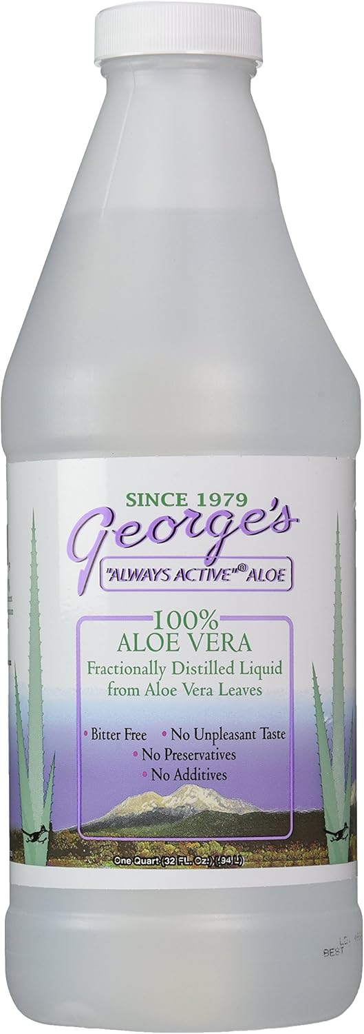Georges Aloe Vera Drink 32 Fl Oz - Natural Liquid Supplement for Digestive Health and Hydration (1 Pack)