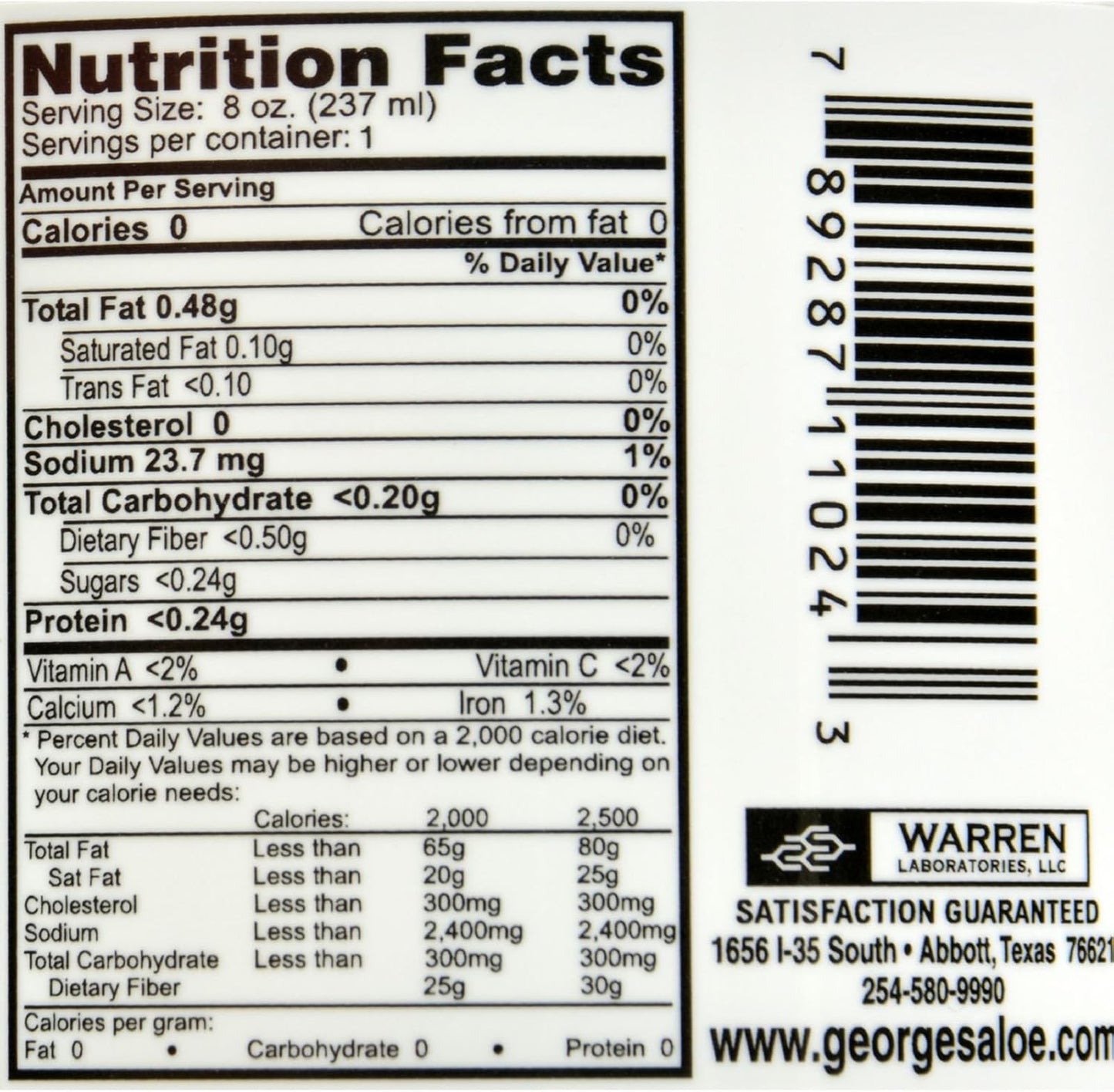 Georges Aloe Vera Juice - 100% Pure Aloe Vera - Preservative-Free - 32 fl oz (Pack of 4)