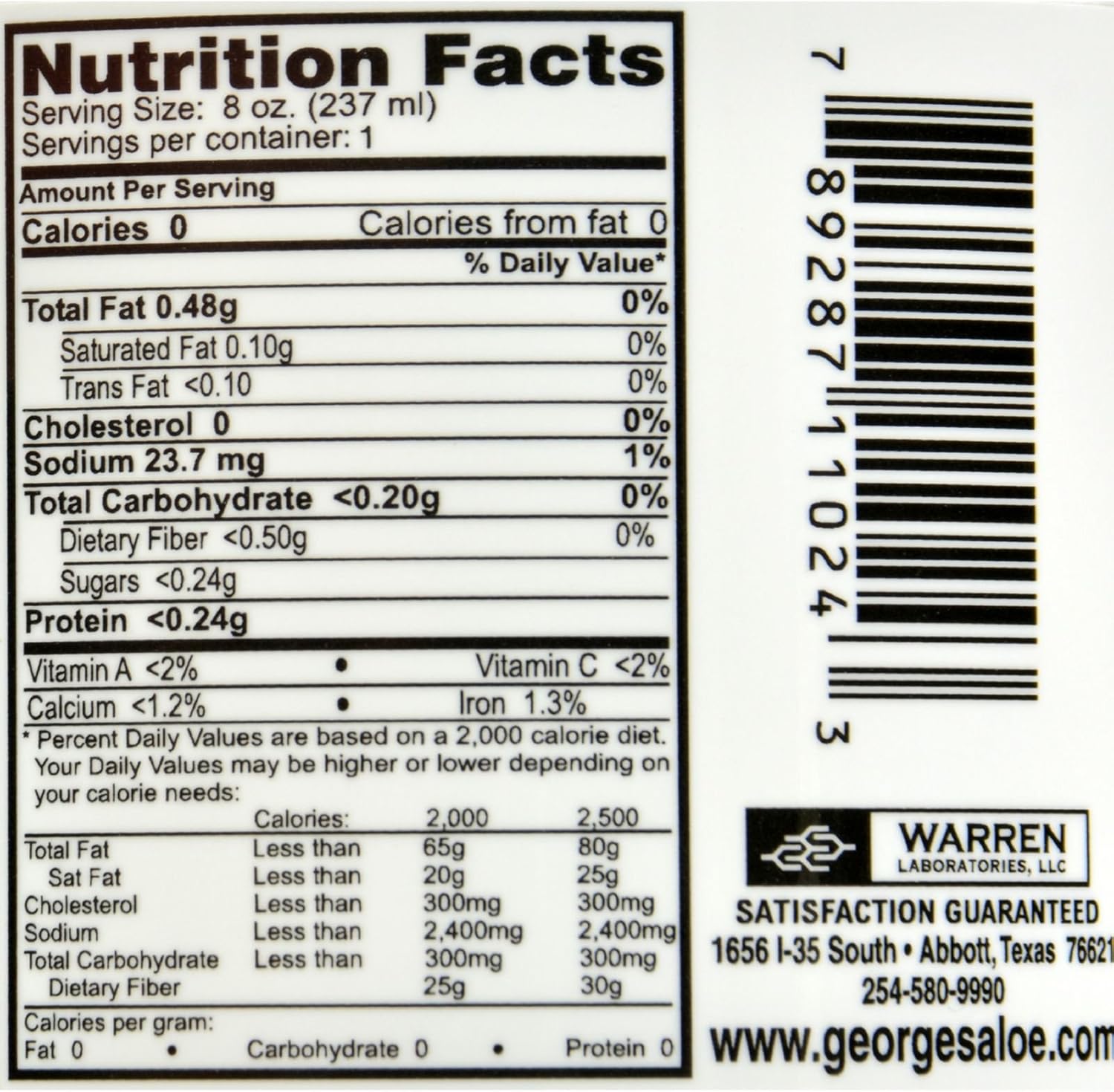 Georges Aloe Vera Juice - 100% Pure Aloe Vera - Preservative-Free - 32 fl oz (Pack of 4)