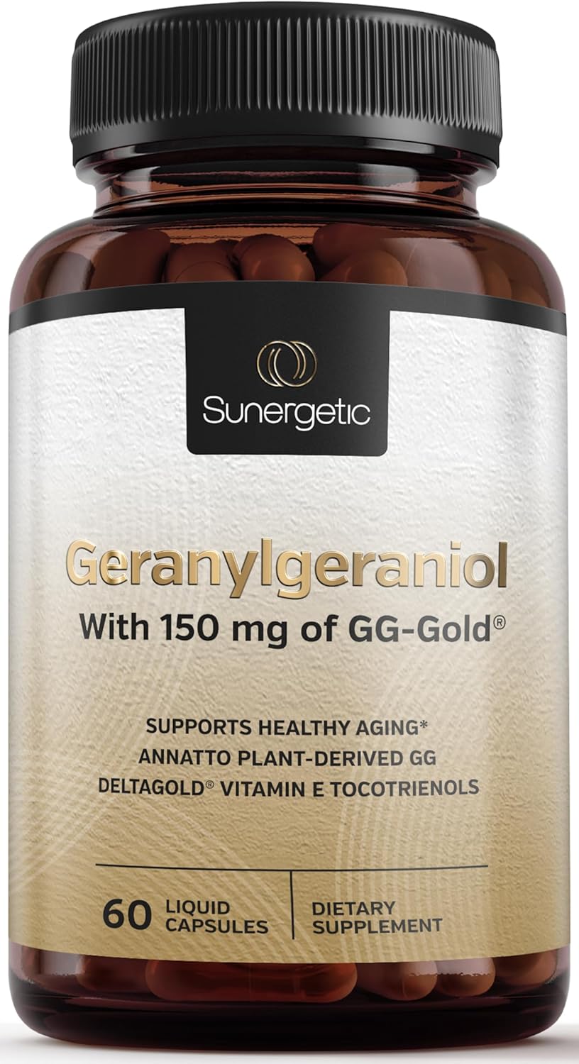 Geranylgeraniol Supplement with DeltaGold Vitamin E Tocotrienols - Heart Health & CoQ10 Support - 60 Capsules
