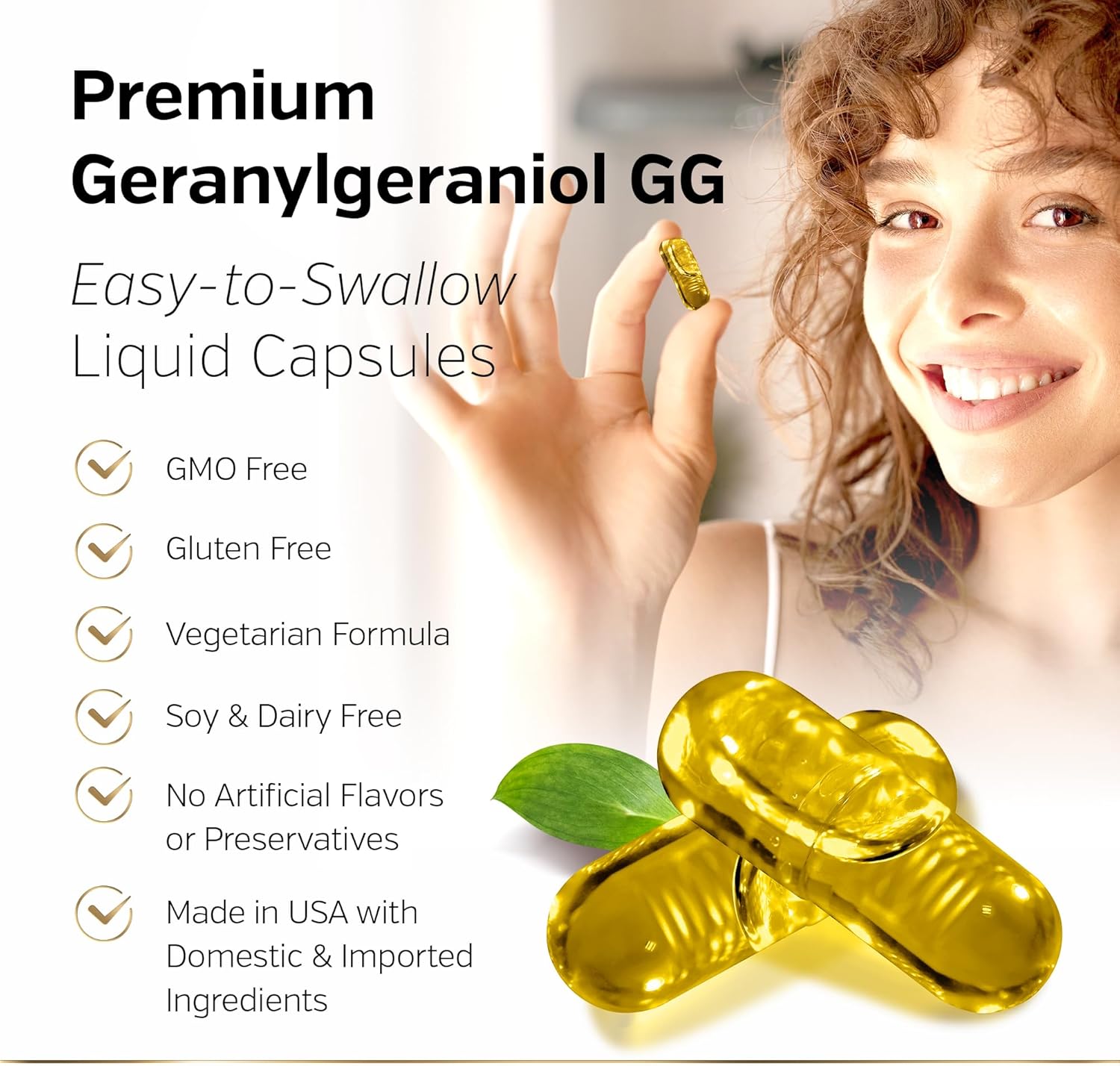 Geranylgeraniol Supplement with DeltaGold Vitamin E Tocotrienols - Heart Health & CoQ10 Support - 60 Capsules