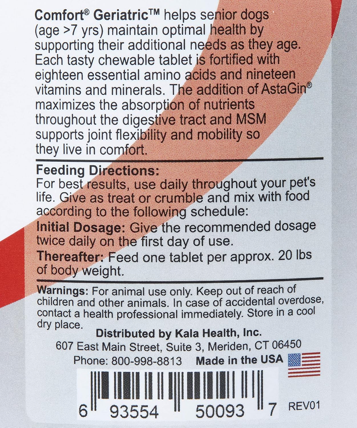 Geriatric Dog Supplement with MSM, Superoxide Dismutase, Ester-C, 19 Vitamins and Minerals, 18 Amino Acids - 350 Count - Made in USA