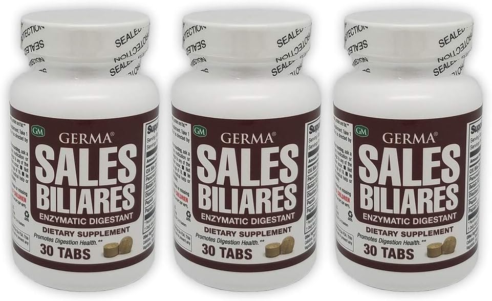 Germa Bile Salts Enzymatic Digestant Dietary Supplement for Digesting Starch, Protein, and Fat - 90 Tablets