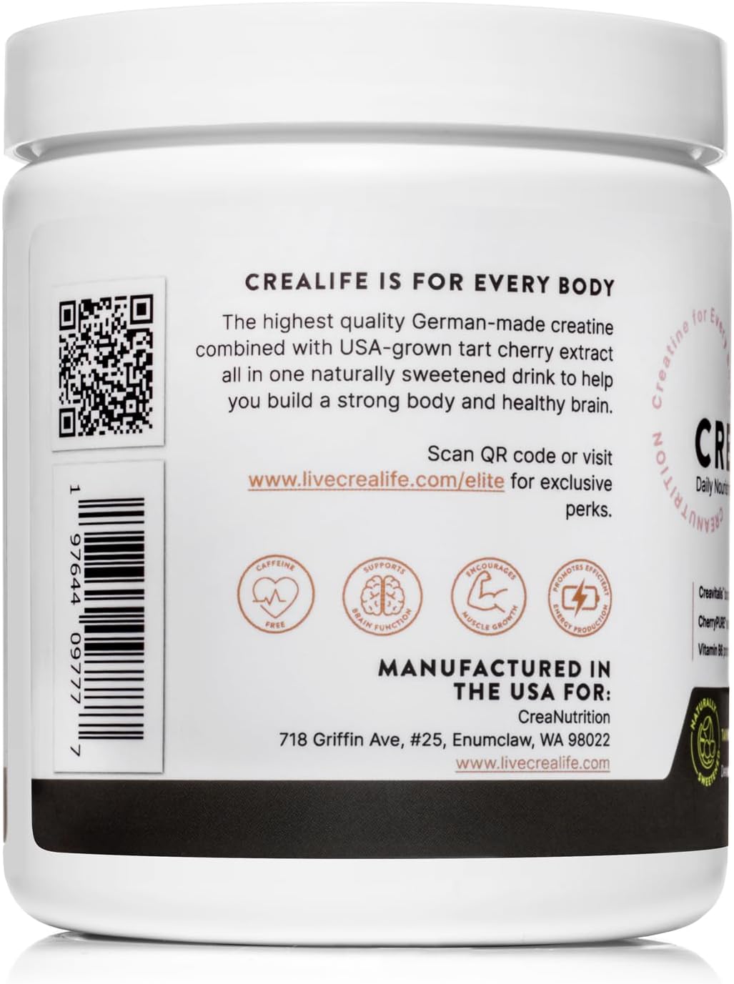 German Micronized Creatine with USA Tart Cherry and Vitamin B6 - Pre and Post Workout Supplement, Tart Cherry Lime Flavor, Caffeine-Free Energy for Body and Mind