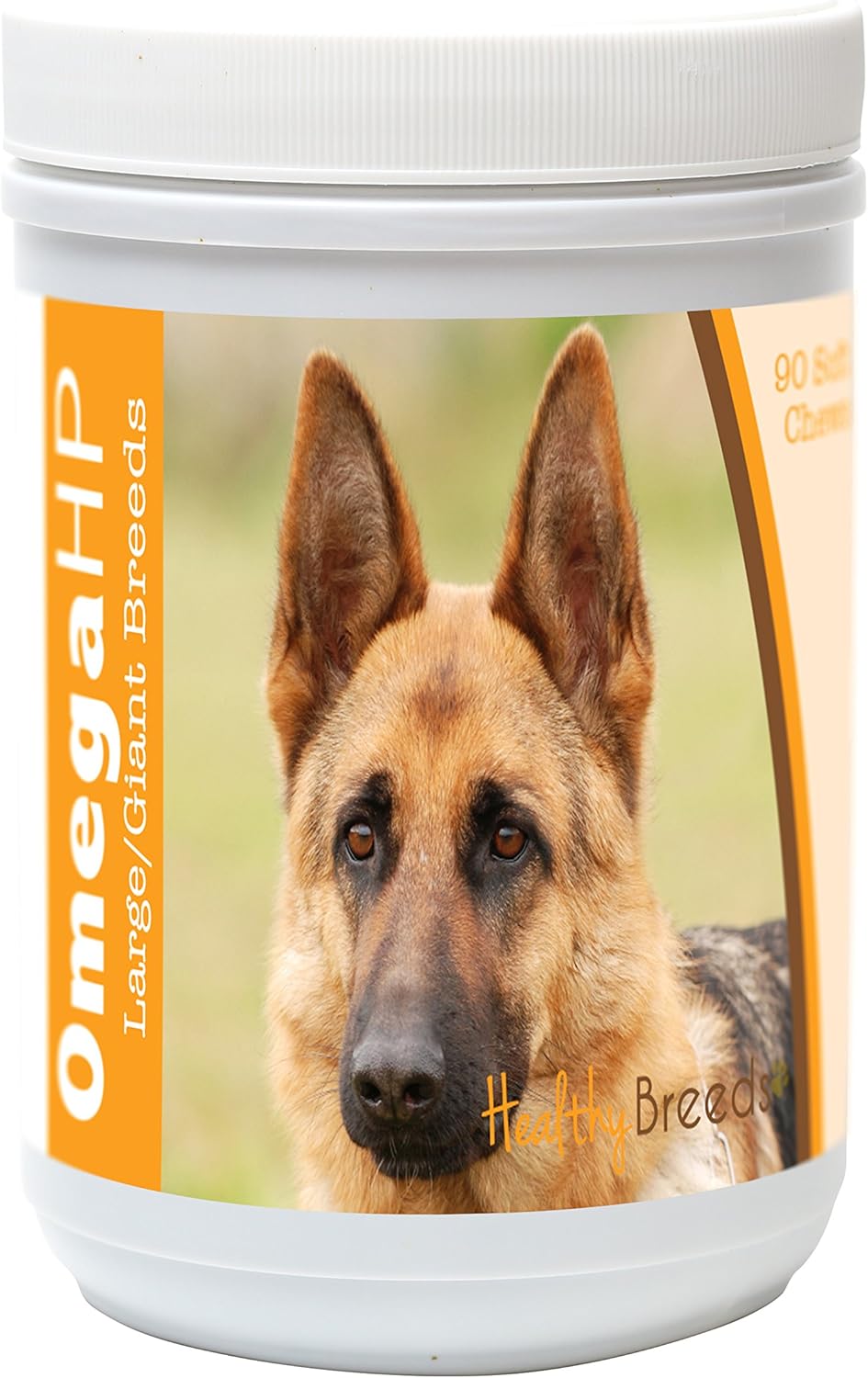 German Shepherd Omega HP Fatty Acid Skin and Coat Support Soft Chews - 90 Count for Healthy Breeds