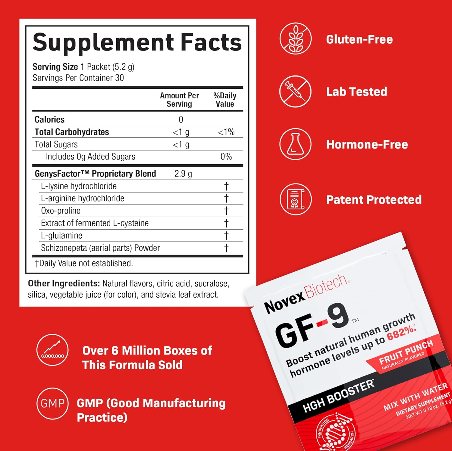 GF-9 Rapid Dissolve Powder for Men - Boost Energy and Performance - Fruit Punch Flavor - 30 Servings