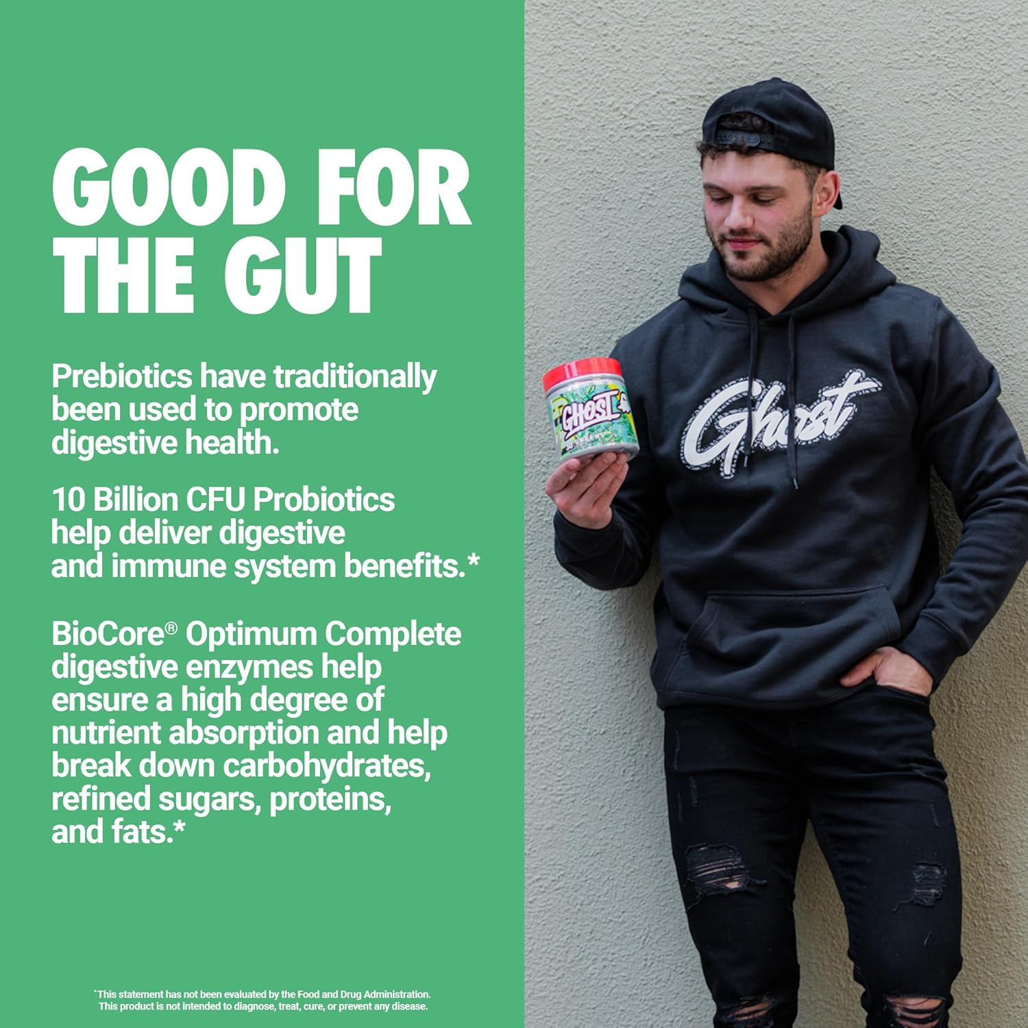 GHOST Greens Powder Lime - 30 Servings Superfood Greens Reds Fruits Vegetables Spirulina Chlorella Prebiotics 10 Billion CFU Probiotic Digestive Enzymes Gluten-Free