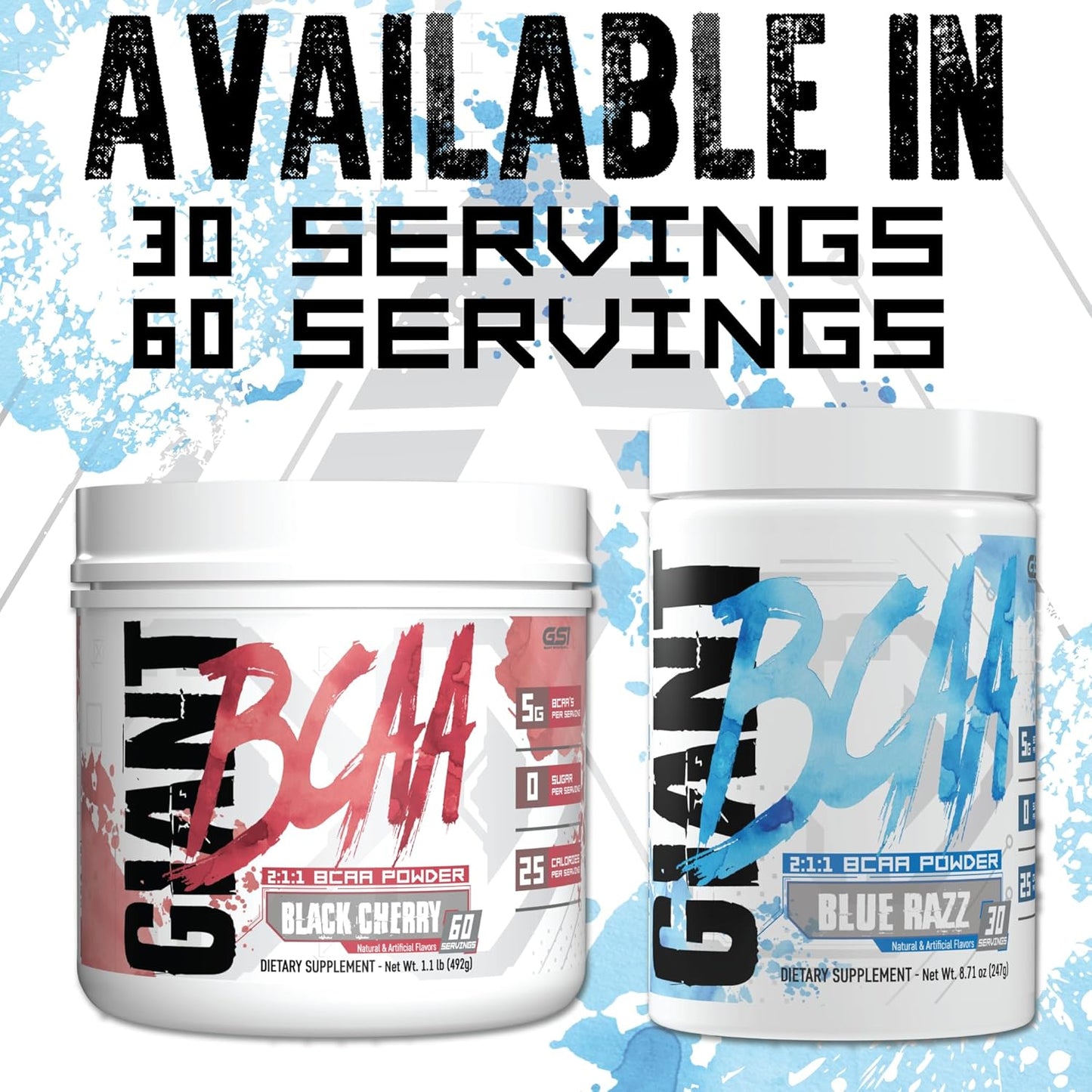 Giant Performance Edge BCAA Watermelon Flavor - 60 Servings, Boost Performance & Recovery