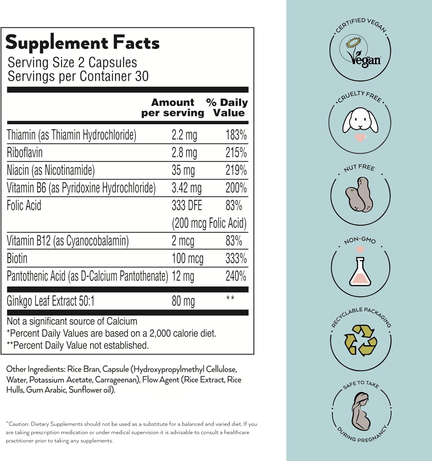 Ginkgo Biloba B+ Hair Growth Supplements for Women - 2000mg Hair Loss Vitamins with Hair Regrowth Formula (60 Capsules) by Simone Thomas Wellness