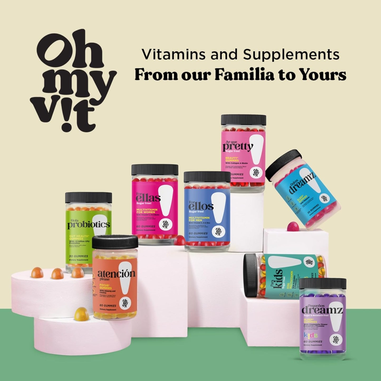 Ginseng and Choline Gummy Supplement for Women and Men - Pineapple and Orange Flavor - 60 Count