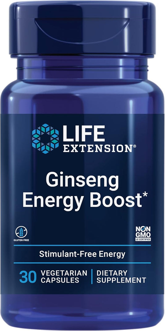Ginseng Energy Boost Capsules for Stress Management, Energy Support - 30 ct - Gluten-Free, Non-GMO, Vegetarian