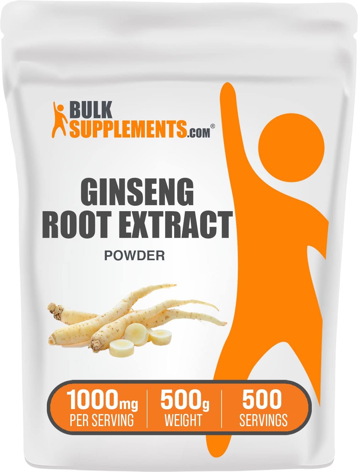Ginseng Root Extract Powder - Herbal Supplement, Panax Ginseng, Vegan & Gluten Free - 1000mg per Serving, 500g (1.1 lbs)