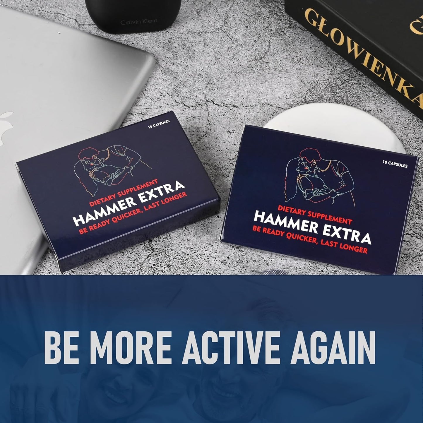 GLADTON Hammer Extra Herbal Supplement for Men - Energy, Stamina, Endurance - Fast Acting Male Enhancing Pill with Horny Goat Weed, Tongkat Ali, Ginseng & Maca Root - 10 Capsules