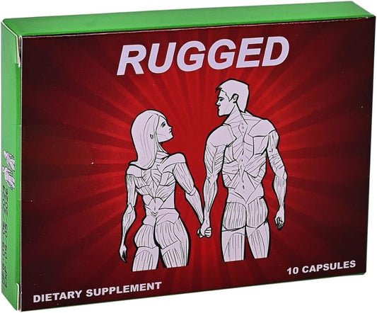 GLADTON Rugged Male Supplement: Fast-Acting Sports Nutrition with 10 Potent Ingredients for Energy & Performance - 10 Capsules