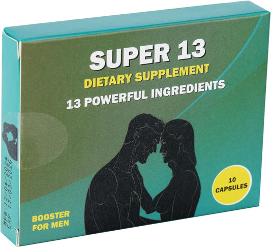 GLADTON Super 13 Fast Acting Herbal Male Supplement - Energy Stamina Performance Enhancer Pills with 13 Potent Ingredients