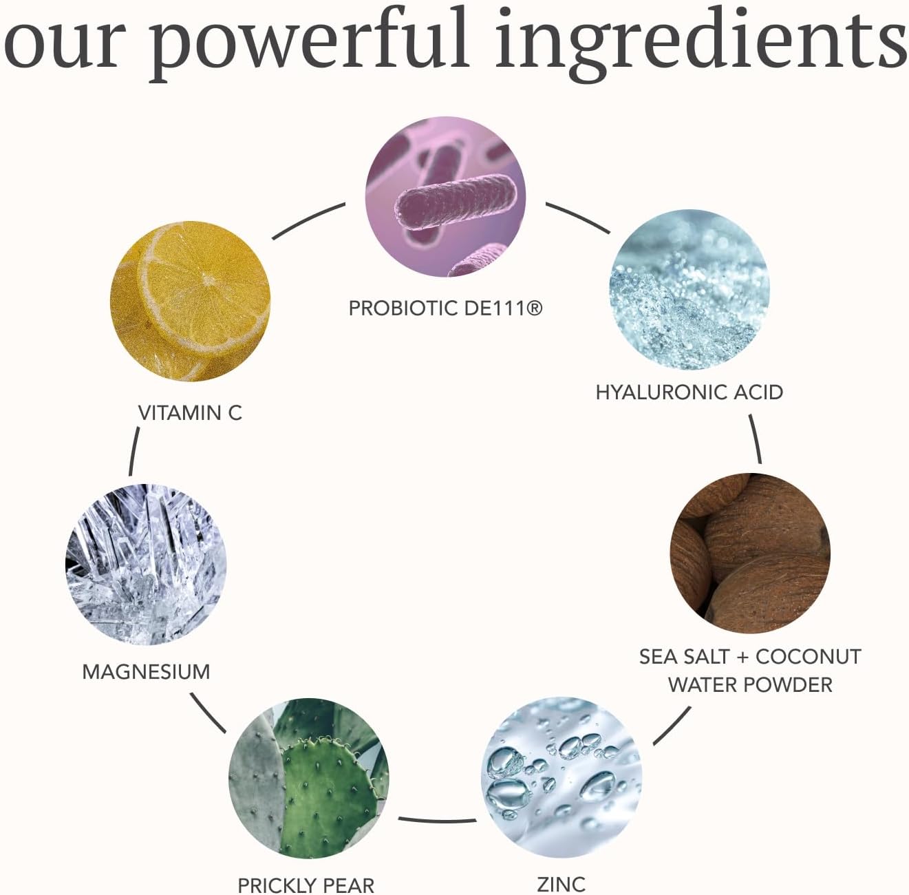 Glōci Gloci Skin + Gut Probiotic Capsules with DE111, Hyaluronic Acid, Magnesium, Vitamin C, Zinc, and Coconut Water Powder - 30 Count