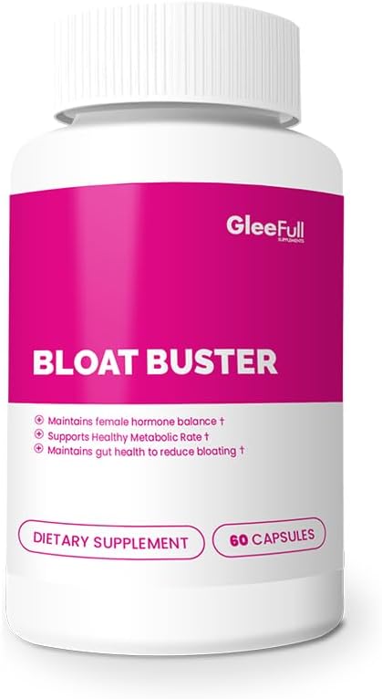 GleeFull Supplements Bloat Buster - Bloating Relief for Women - Gut Health Supplement 60 Count Pack