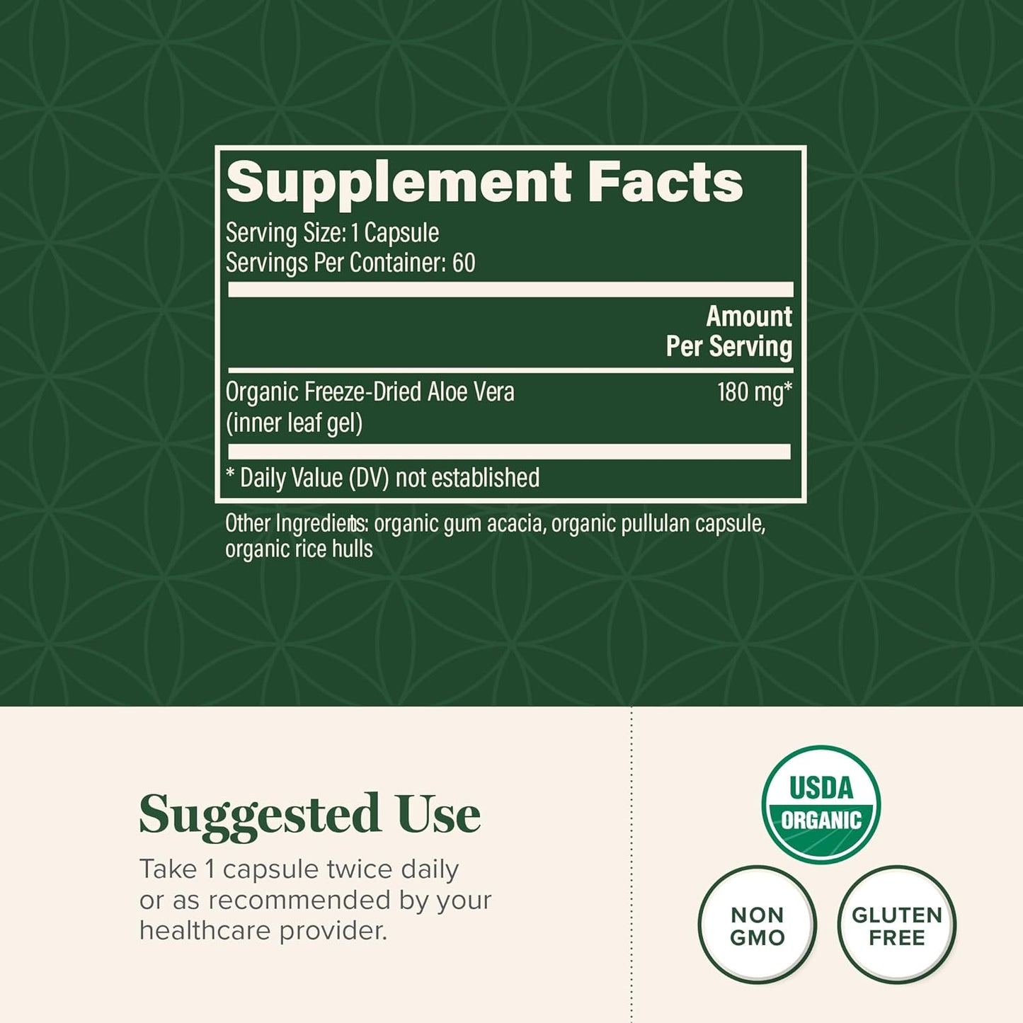 Global Healing Center Aloe Vera Bio-Active Leaf Supplement - 200x Concentrate Formula with Acemannan - Aloin-Free - Gut Health & Immune Support - 60 Capsules