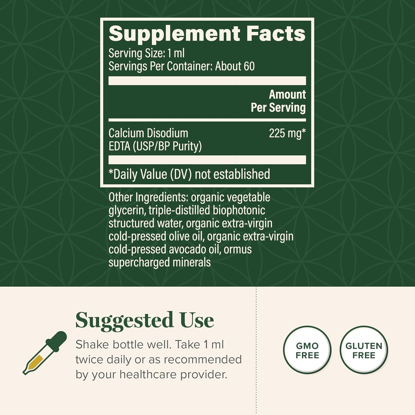Global Healing Center Calcium Disodium EDTA Supplement - 2 Fluid Ounces