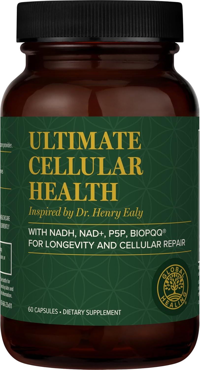 Global Healing Ultimate Cellular Health NAD Supplement with Resveratrol - 60 Capsules for Men and Women, Supports Cellular Repair and Anti-Aging