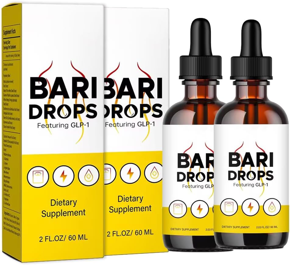 GLP-1 Hunger & Metabolism Support Drops - Liquid Supplement for Bariatric Patients - 2 Bottles, 30 Day Supply