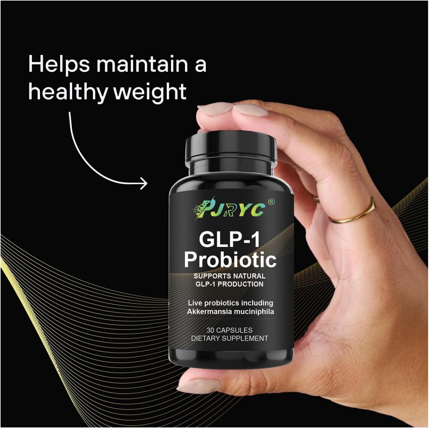 GLP-1 Probiotic with Prebiotic for Appetite Control - 500M AFU Multi-Strain, Delayed Release, Third-Party Tested - 30 Capsules