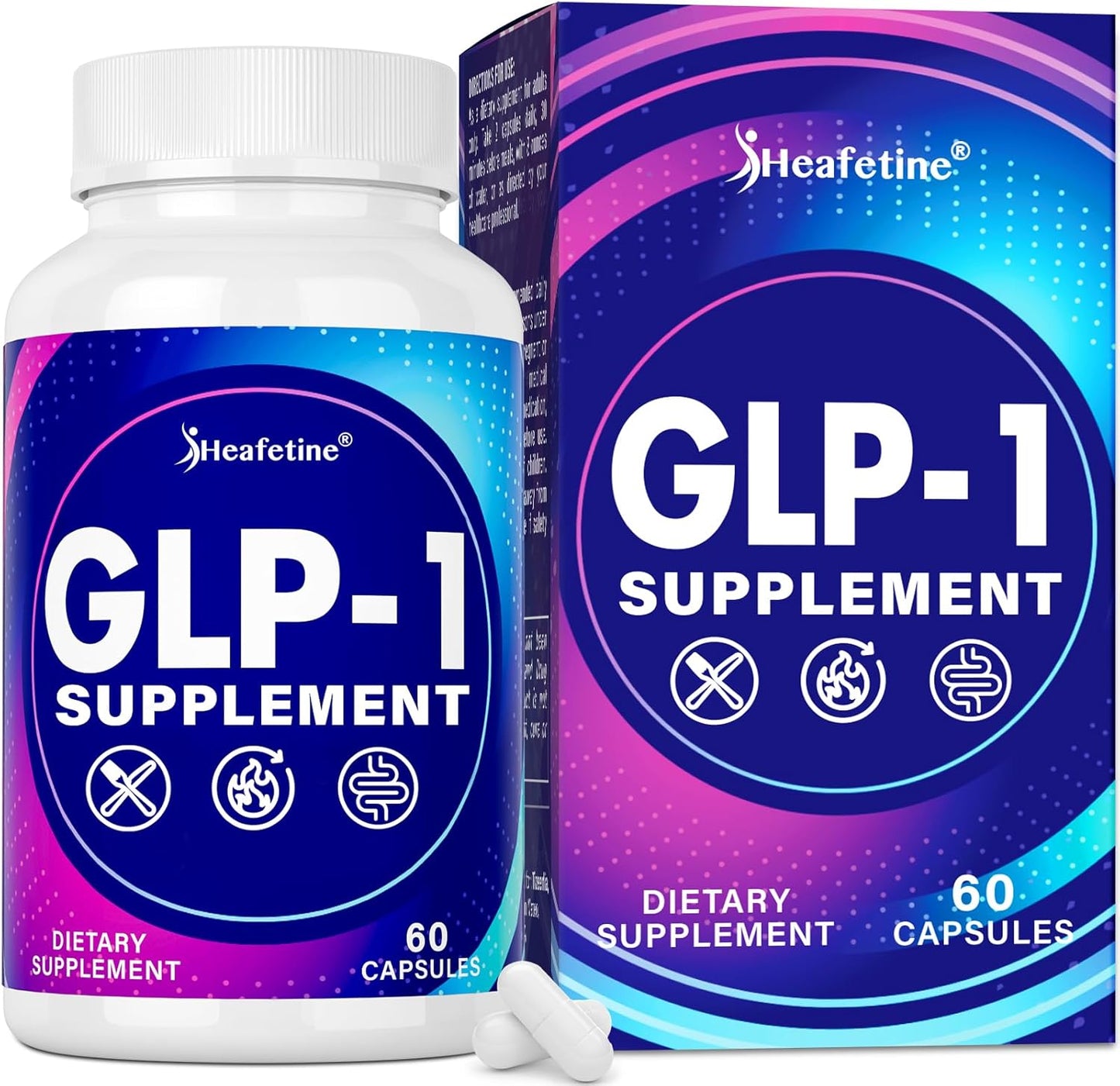 GLP-1 Supplement Capsules for Gut Health and Energy Support with Probiotics, Hops, and Green Tea Extract - 60 Count