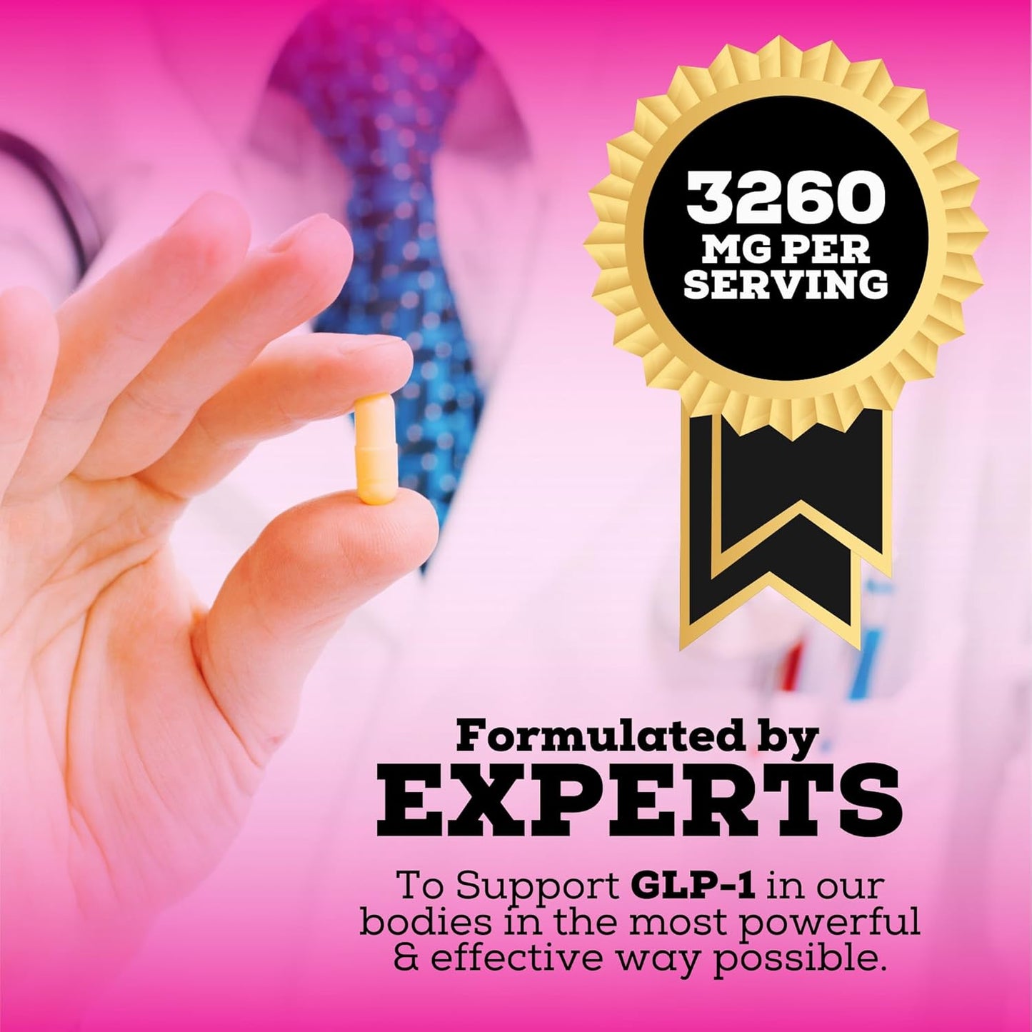 GLP-1 Supplement for Women with Probiotic & Green Tea Extract - 5 in 1 Booster for Metabolism - 3260mg Per Serving - 1 Month Supply