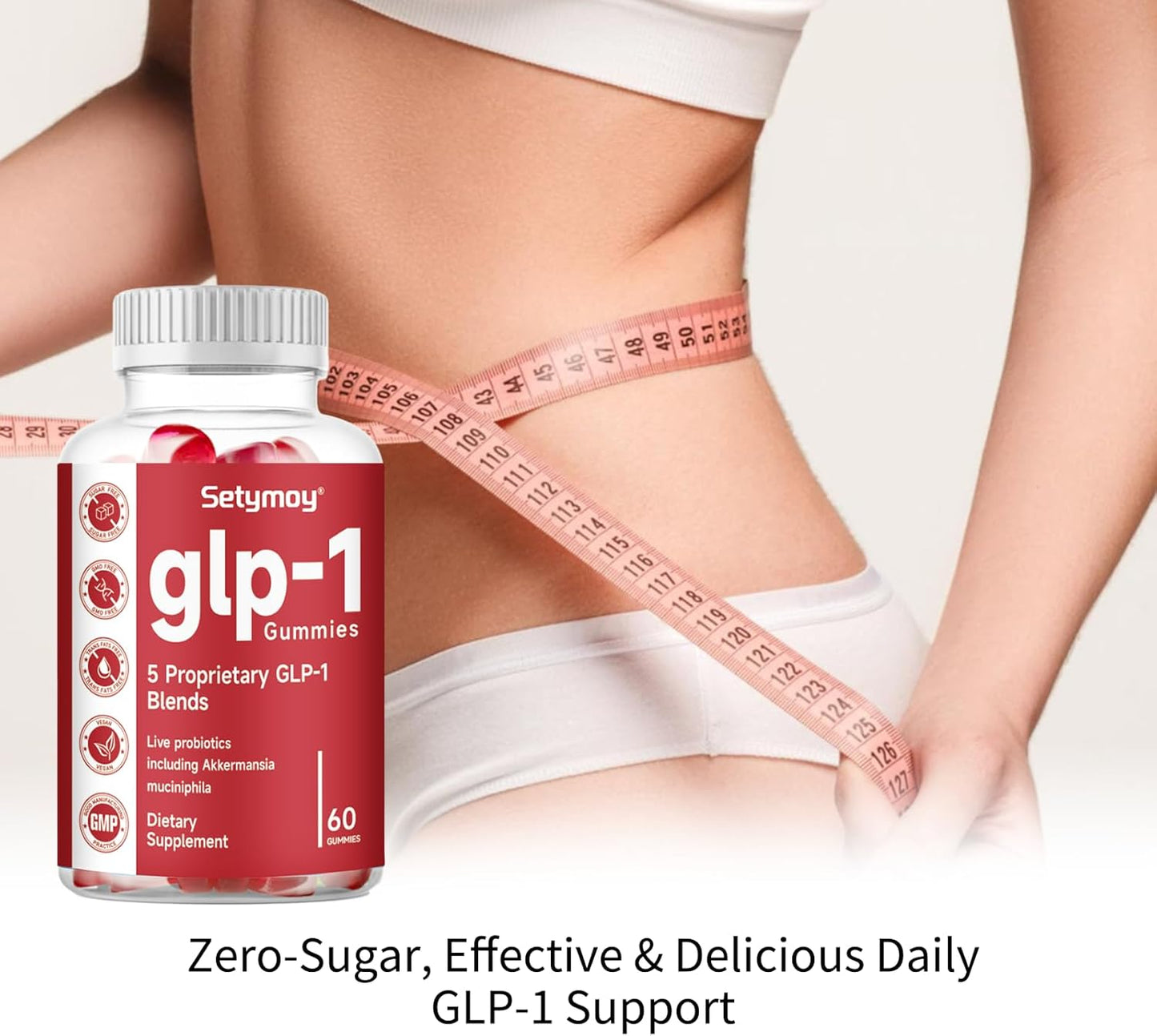 GLP-1 Supplement Gummies with Akkermansia Probiotic & Berberine - 60 Gummies for Men & Women