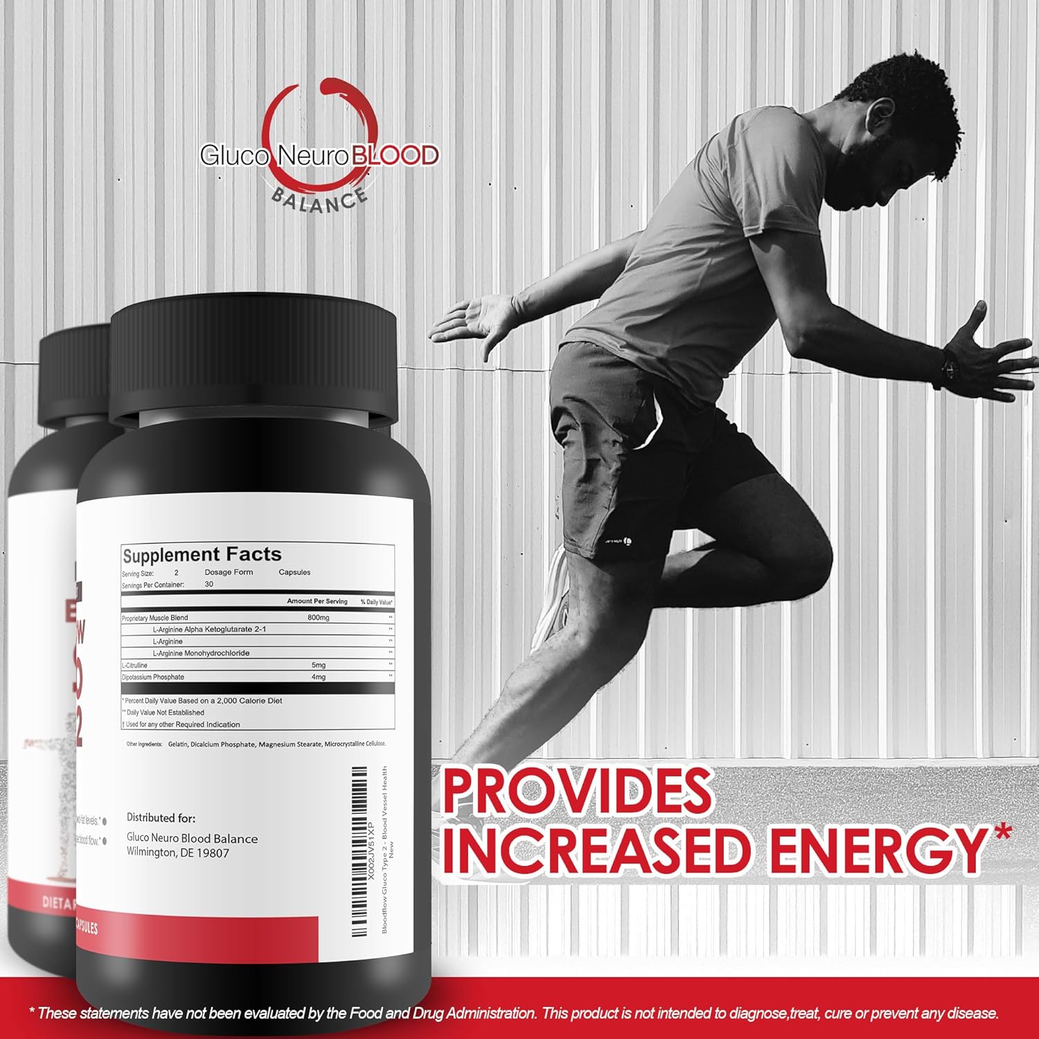 Gluco Type 2 Blood Flow Support Supplement for Healthy Circulation and Blood Vessel Health