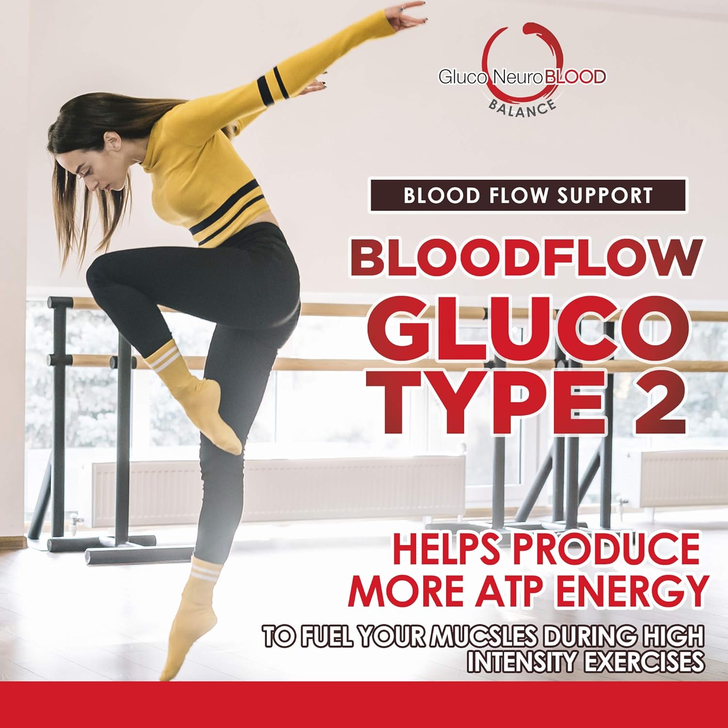 Gluco Type 2 Blood Flow Support Supplement for Healthy Circulation and Blood Vessel Health