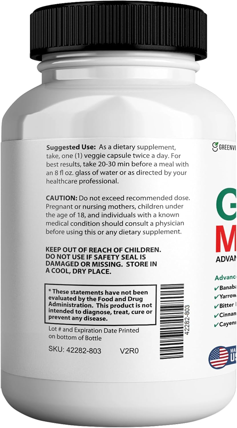 Gluco6 Max Advanced Wellness Support Capsules with Magnesium, Vitamin C, Zinc, and Banaba Leaf - Non-GMO, Gluten-Free - 120 Capsules for Health