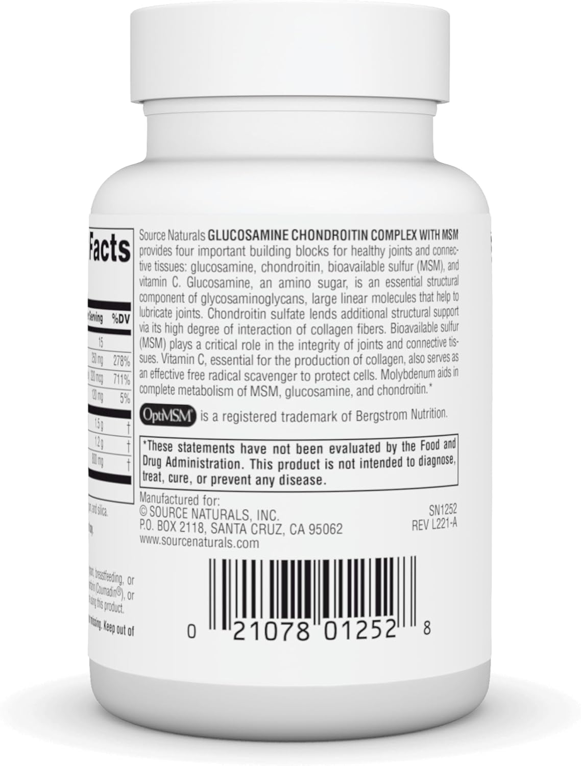Glucosamine Chondroitin Complex with MSM for Healthy Joints - 30 Tablets