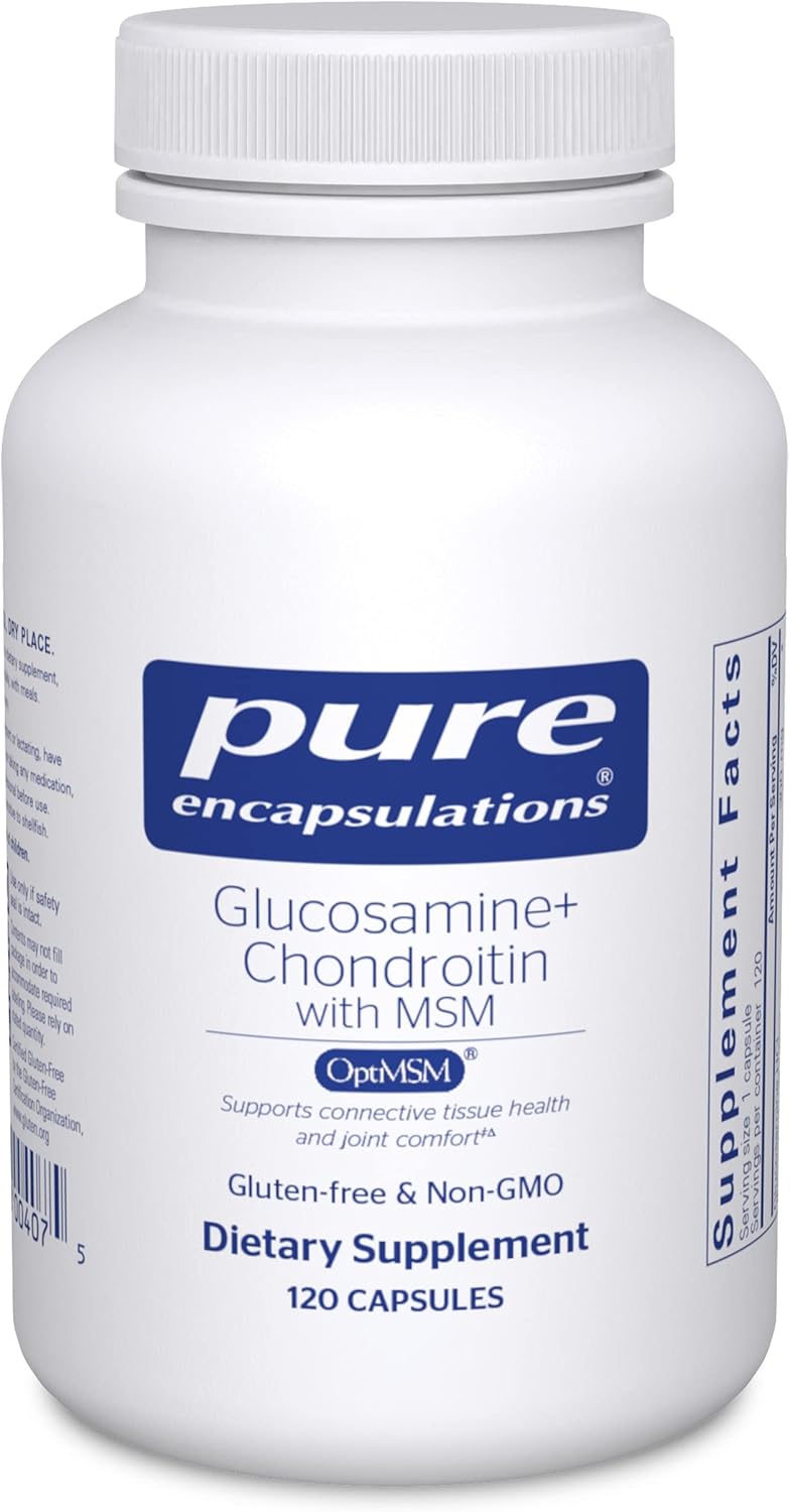 Glucosamine Chondroitin MSM Capsules for Joint Health & Cartilage Formation - Enzyme Support - 120 ct - Gluten-Free & Non-GMO