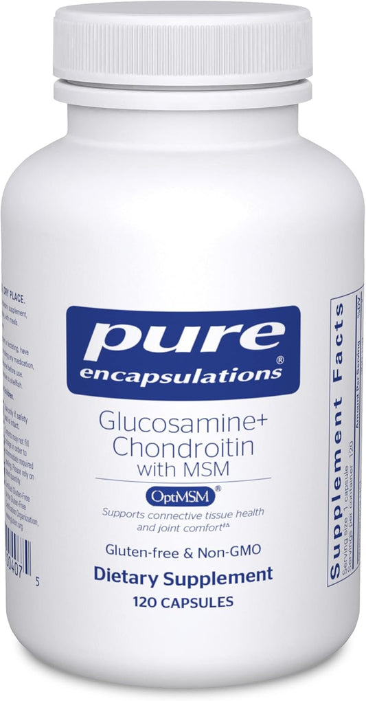 Glucosamine Chondroitin MSM Capsules for Joint Health & Cartilage Formation - Enzyme Support - 120 ct - Gluten-Free & Non-GMO