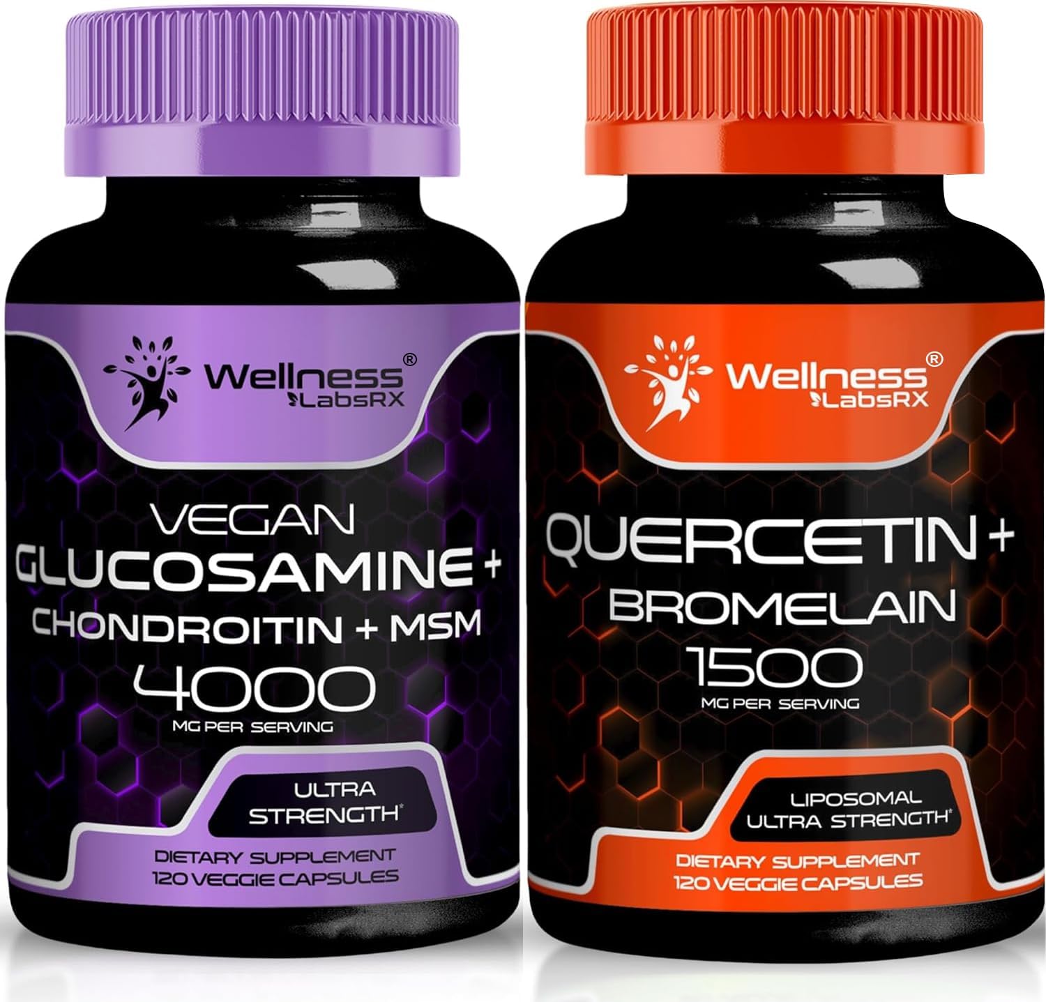 Glucosamine Chondroitin MSM Capsules with Quercetin & Bromelain by WELLNESS LABSRX