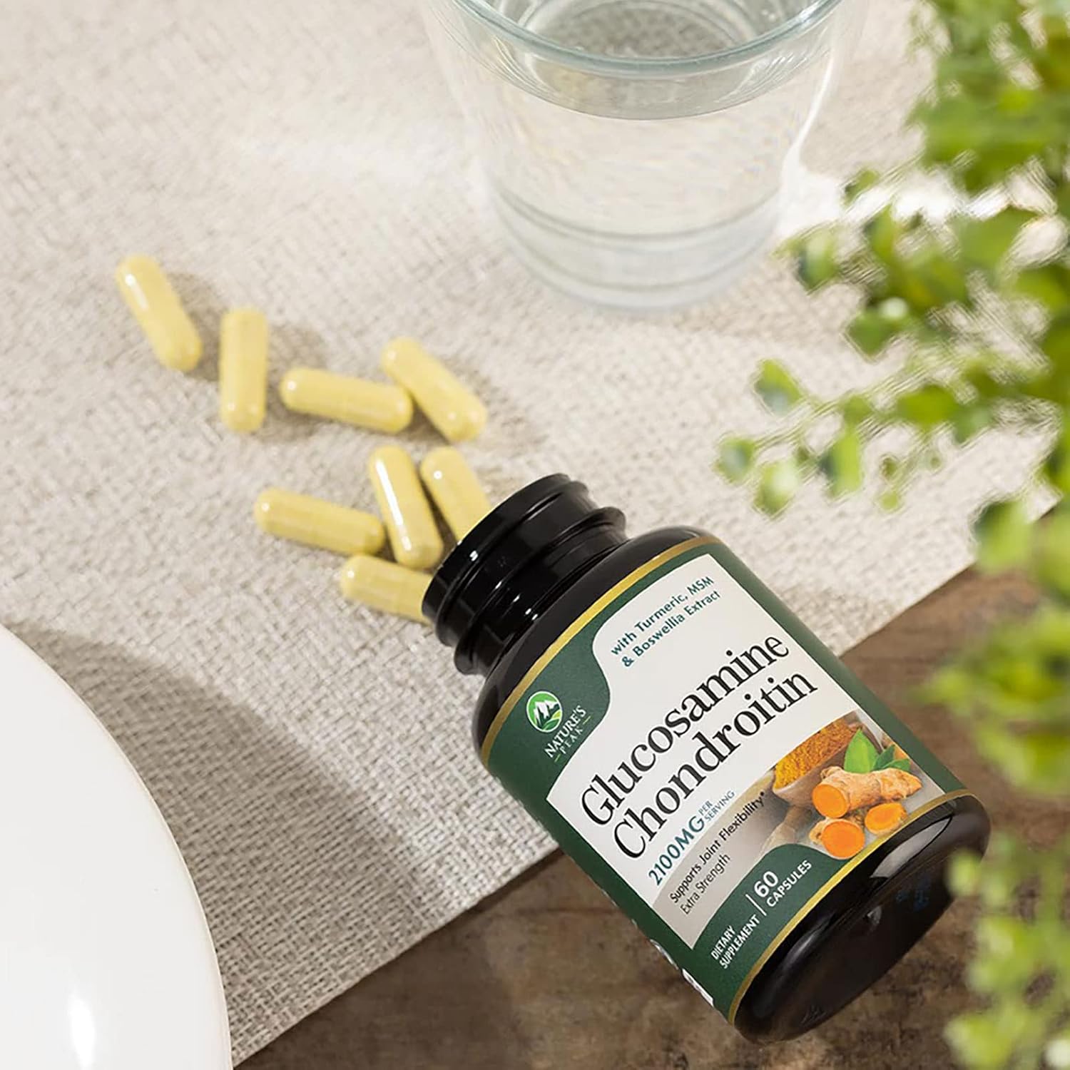 Glucosamine Chondroitin MSM Complex with Turmeric & Boswellia for Joint Support - Antioxidant Formula for Mobility & Occasional Discomfort - 60 Capsules