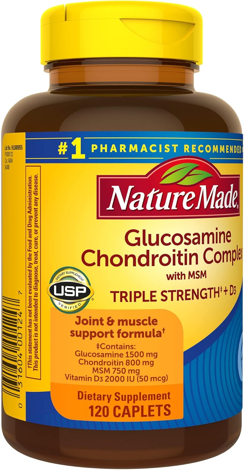 Glucosamine Chondroitin MSM Joint Support Dietary Supplement 120 Caplets