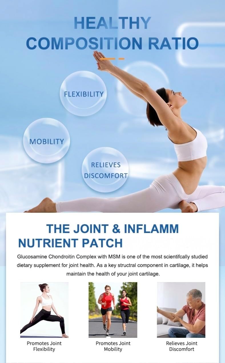Glucosamine Chondroitin MSM Patch for Joint Health & Mobility - Joint Discomfort Relief & Flexibility Support