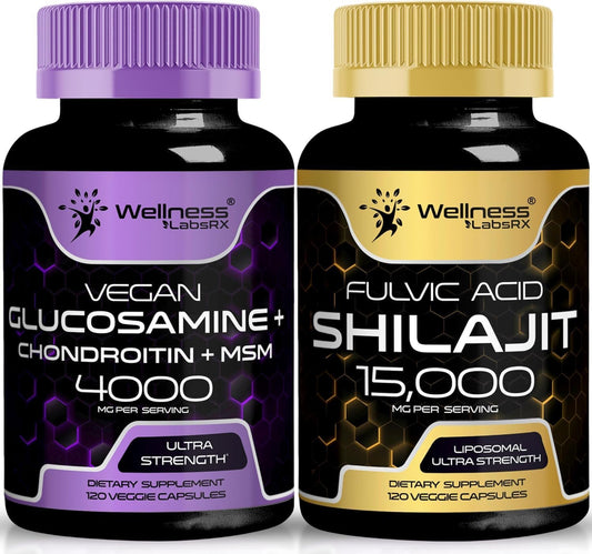 Glucosamine Chondroitin MSM & Shilajit Capsules by WELLNESS LABSRX
