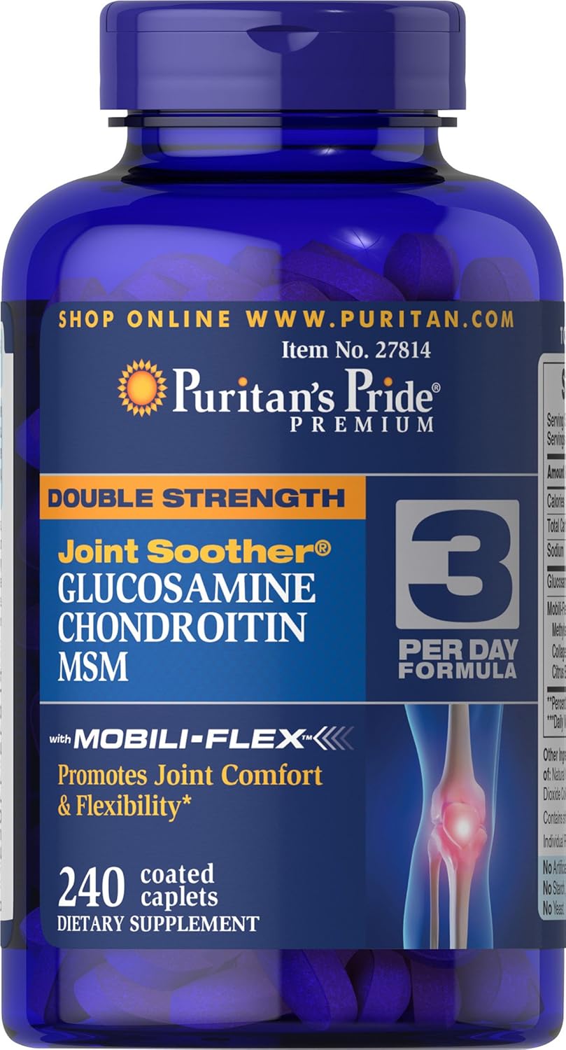 Glucosamine Chondroitin MSM Supplement for Joint Health - 240 Tablets by Puritan's Pride