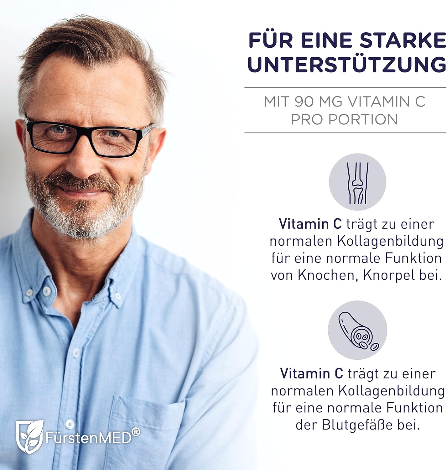 Glucosamine Chondroitin MSM Supplement for Joint Health - Nutritional Support for Bones and Cartilage with Vitamin C - 180 Capsules by FürstenMED®