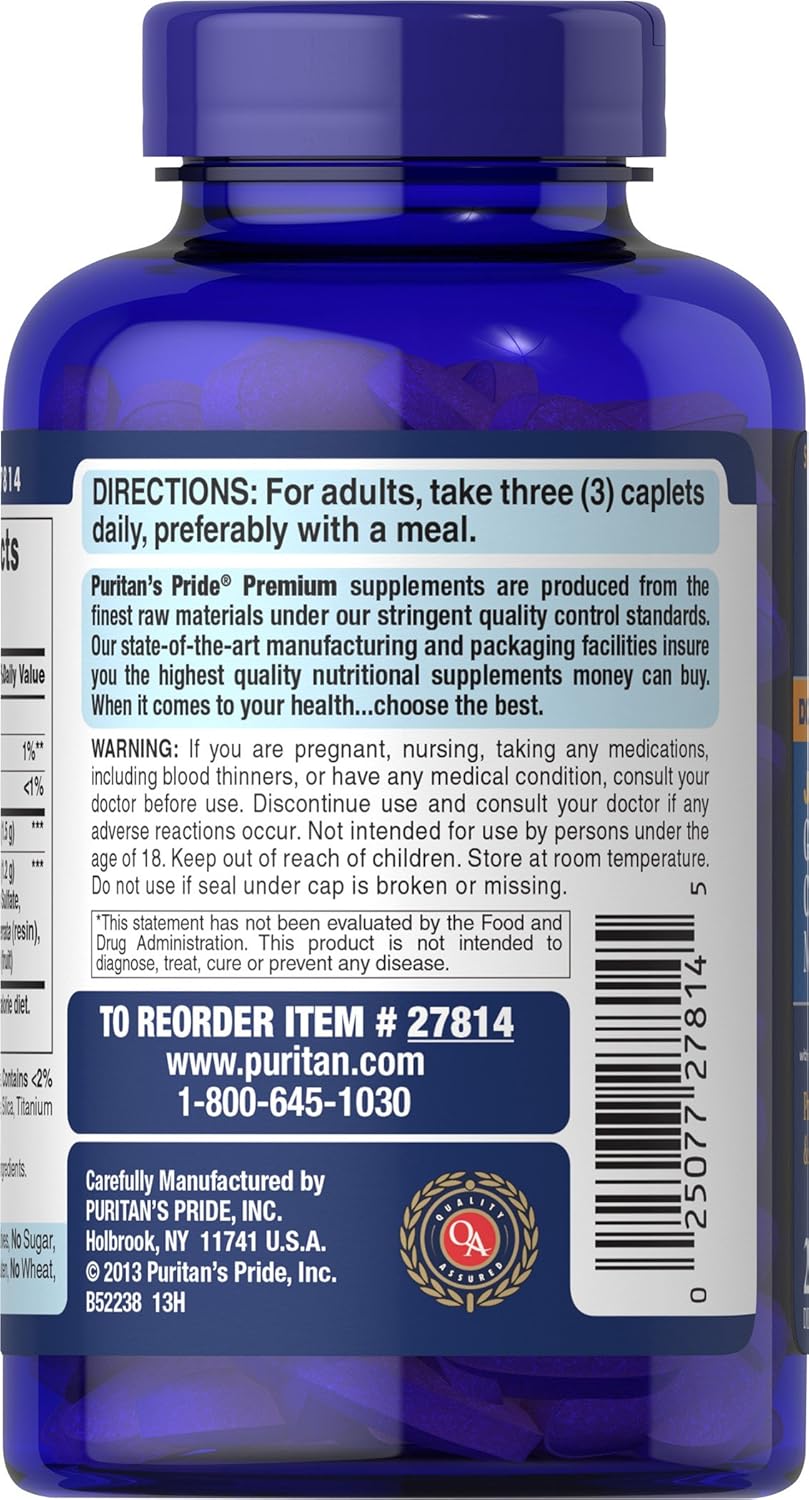 Glucosamine Chondroitin MSM Supplement for Joint Health - 240 Tablets by Puritan's Pride