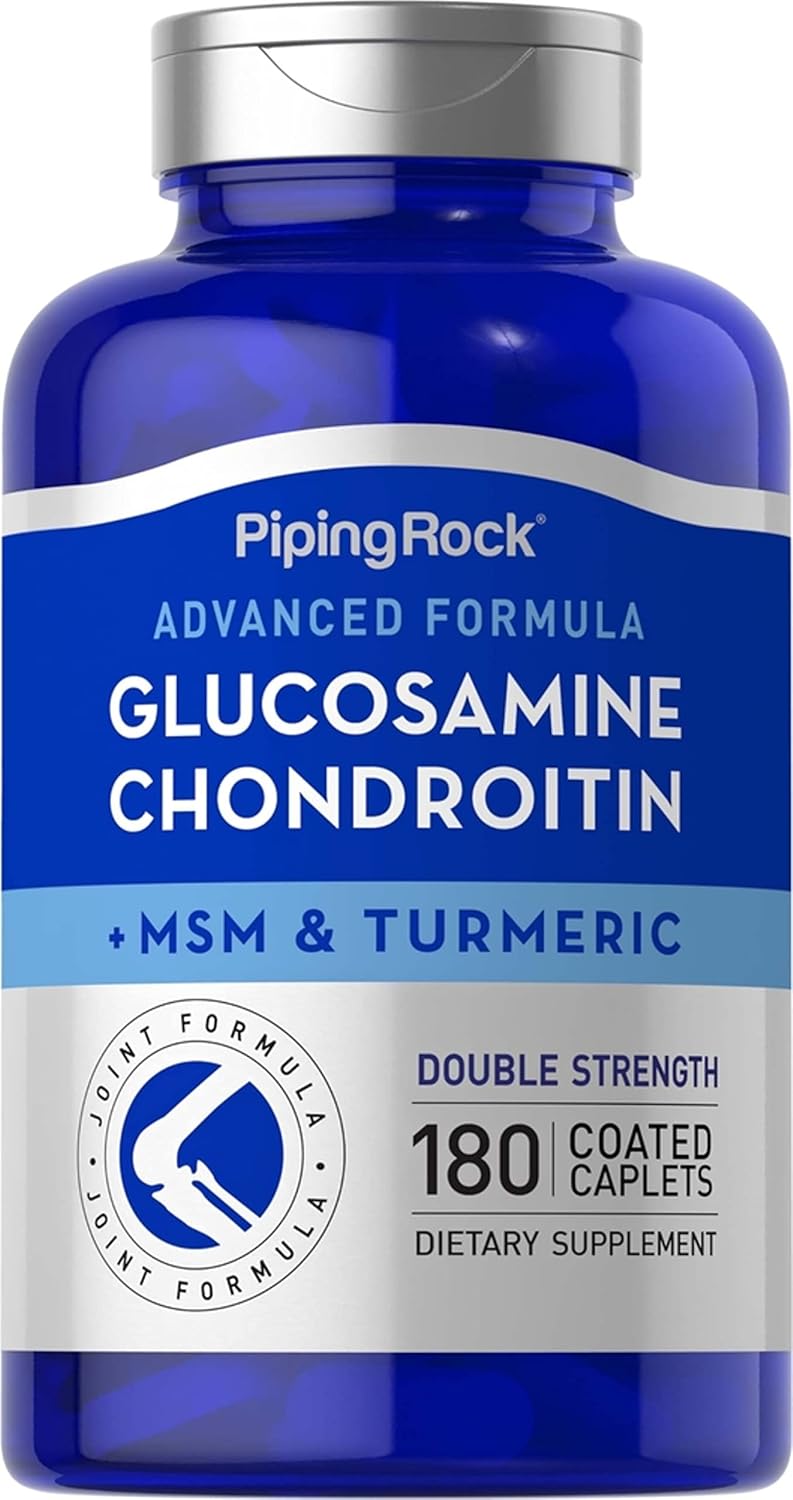Glucosamine Chondroitin MSM Turmeric 180 Caplets Double Strength Supplement