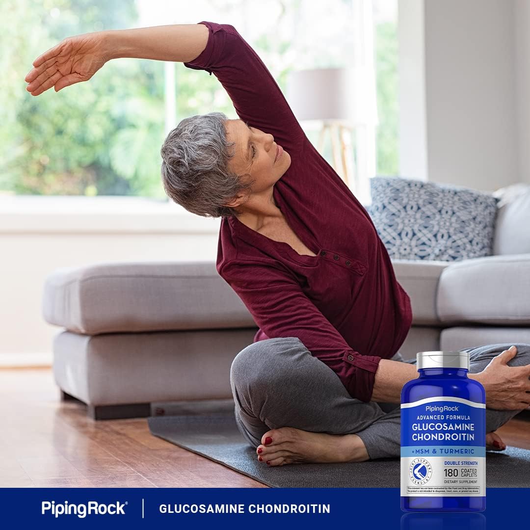 Glucosamine Chondroitin MSM Turmeric 180 Caplets Double Strength Supplement