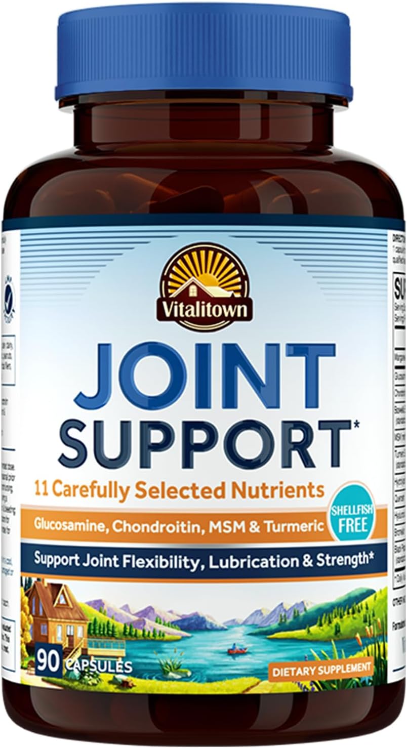 Glucosamine Chondroitin MSM Turmeric Collagen HA Boswellia Quercetin Bromelain 11-in-1 Joint Formula 90 Capsules