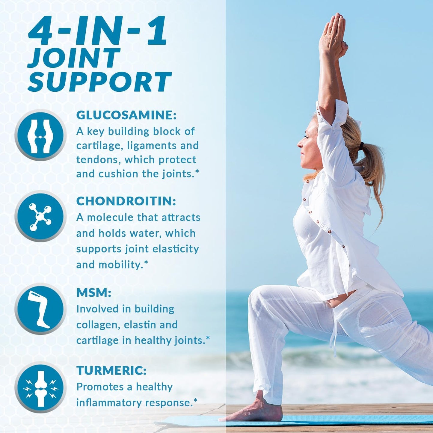 Glucosamine Chondroitin, MSM & Turmeric Supplement - 248 Capsules by VitaBreeze